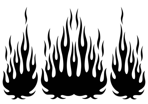 Tribal hotrod muscle voiture silhouette flamme kit. Illustration vectorielle
. - Vecteur, image