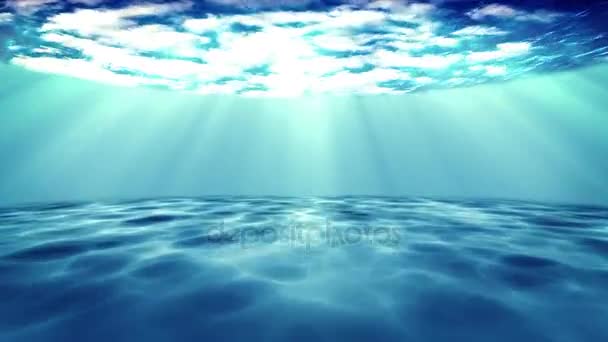 onderwater scène op een donker blauwe achtergrond - Video