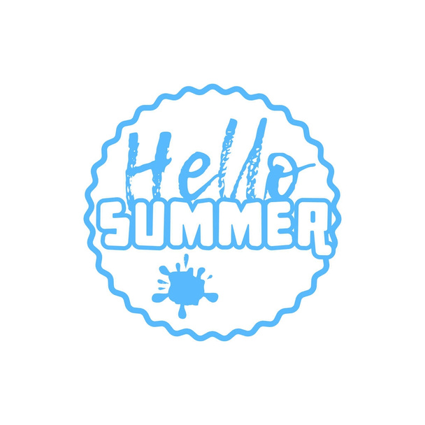 Hello Summer on color circle. - Vetor, Imagem