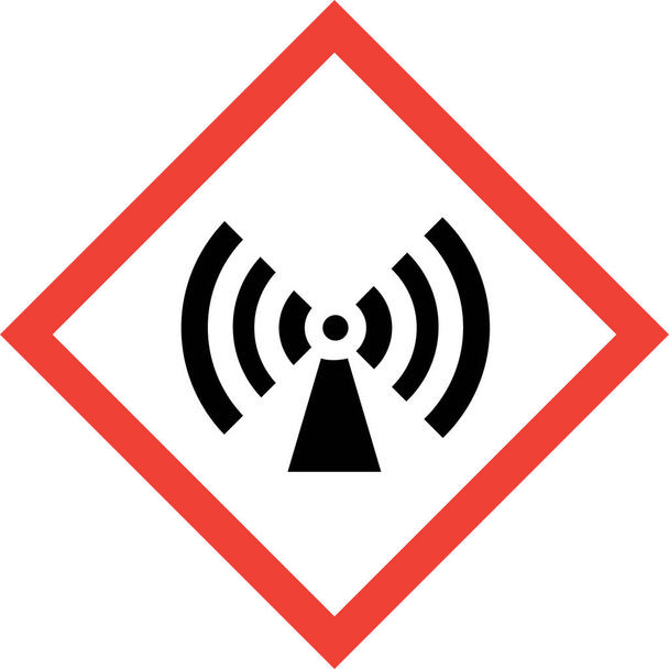 非電離放射線との危険の記号 - 写真・画像