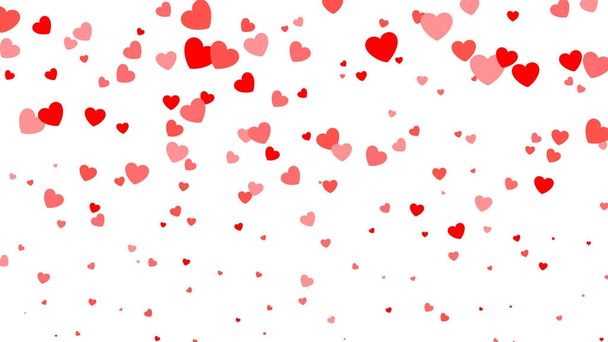 Kalp yarı ton Sevgililer günü arka plan. Beyaz üzerine kırmızı kalpler. Vektör çizim - Vektör, Görsel