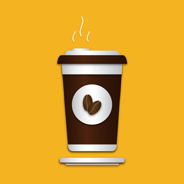 Tasse à café avec icône de couverture en carton. Illustration vectorielle
 - Vecteur, image