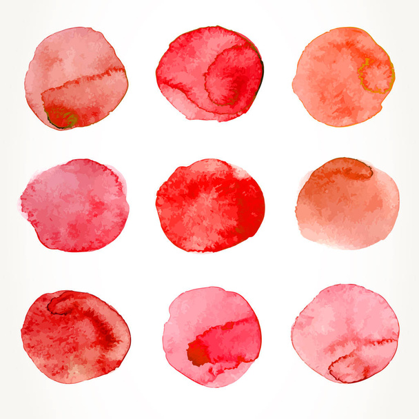 Red watercolor circles - Вектор,изображение