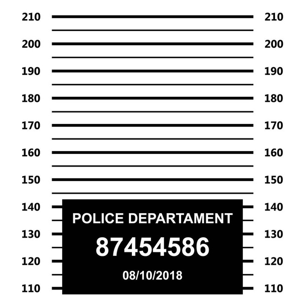 Police mugshot. Police lineup on white background. - Vector, Image