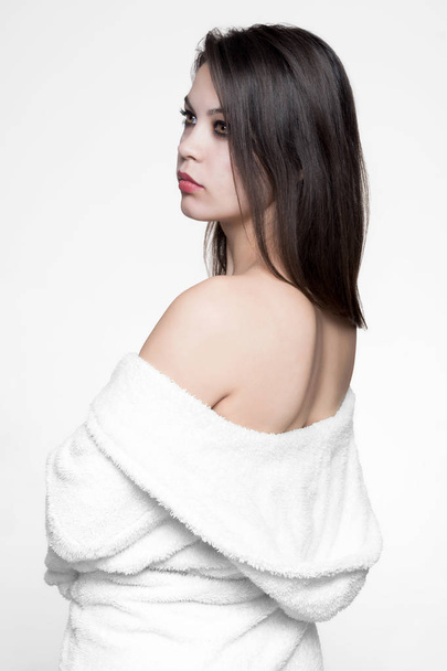 Young sensual woman in bathrobe - Photo, Image