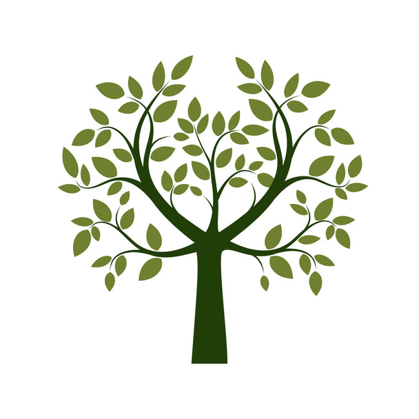 Shape of Green Tree. Vector Illustration. - Vector, Imagen