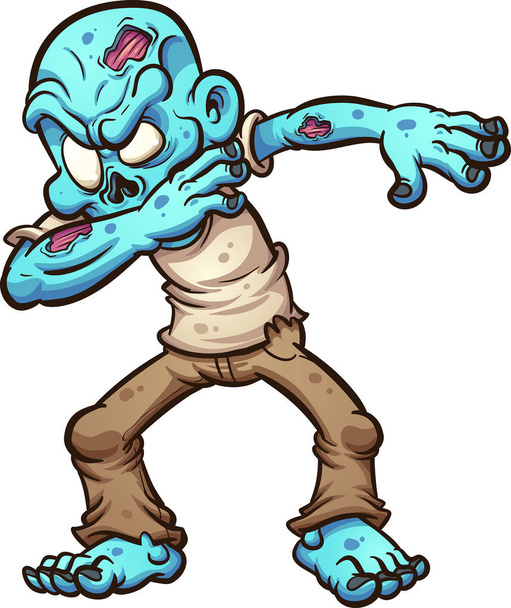 Dabbing zombie de dibujos animados
 - Vector, Imagen