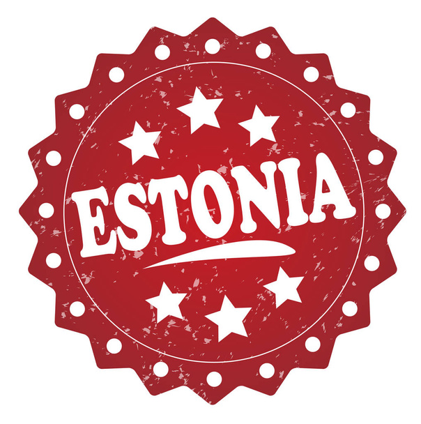 estonia red grunge stamp on white background - Foto, Bild