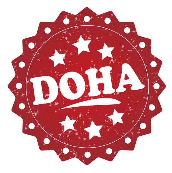 doha red grunge stamp isolated on white background - Foto, Imagen