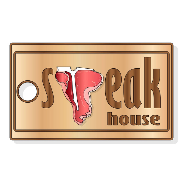 Steak House ή κατάστημα κρέας Ετικέτες - Διάνυσμα, εικόνα