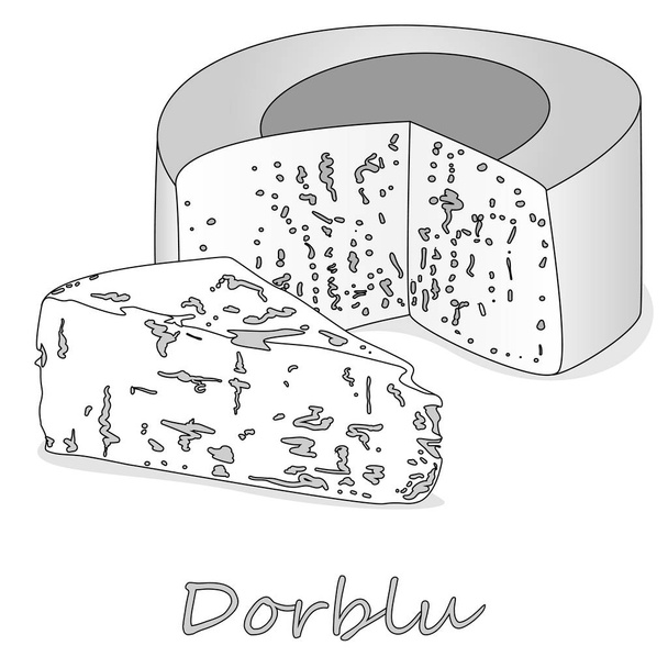 Blue cheese collection - dorblu illustration - Vector, Image