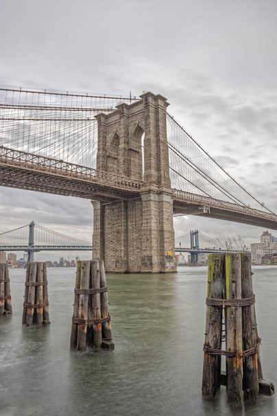 Most Brooklyński, Nowy Jork. - Zdjęcie, obraz