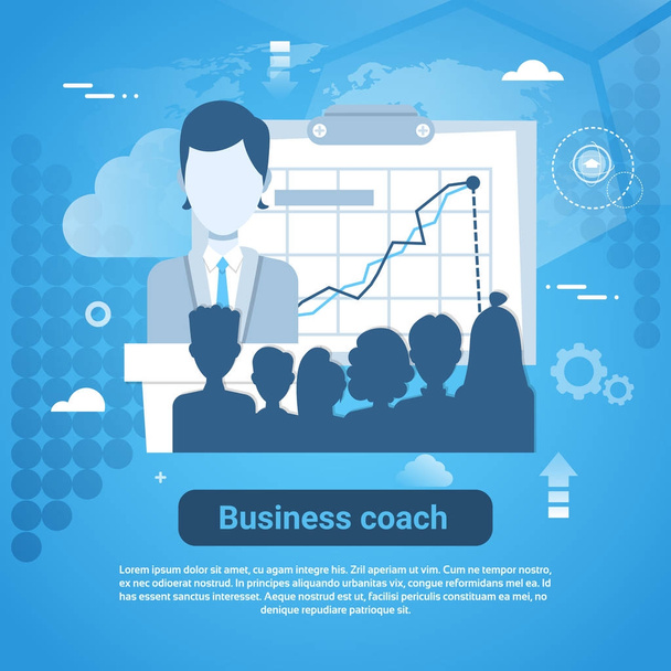 Business Coach Template Web Banner With Copy Space - Vector, Image