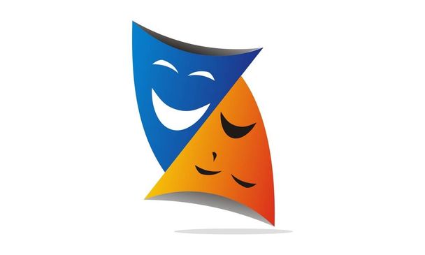 Θεατρική μάσκα λογότυπο σχεδιασμό πρότυπο διάνυσμα - Διάνυσμα, εικόνα