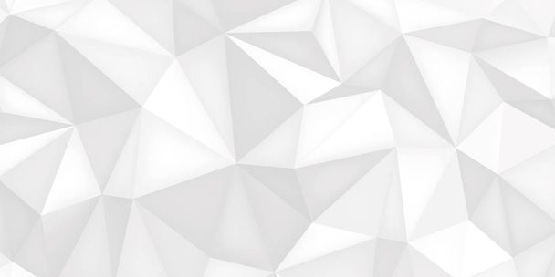 niedrige Polygonformen, heller Hintergrund, weiße Kristalle, Dreiecke Mosaik, kreative Origami-Tapete, Vorlagen Vektordesign - Vektor, Bild