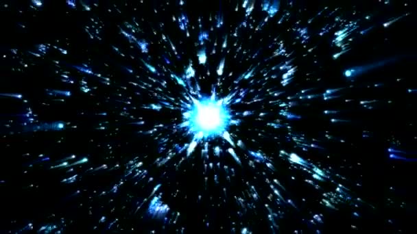 Αστέρων ή ενεργειακών σωματιδίων φόρτισης κινούμενα σχέδια - μπλε βρόχος - Πλάνα, βίντεο