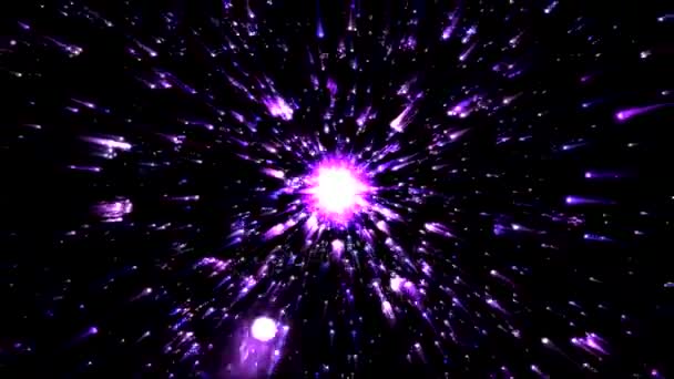 Αστέρων ή ενεργειακών σωματιδίων φόρτισης Animation - βρόχος μωβ - Πλάνα, βίντεο