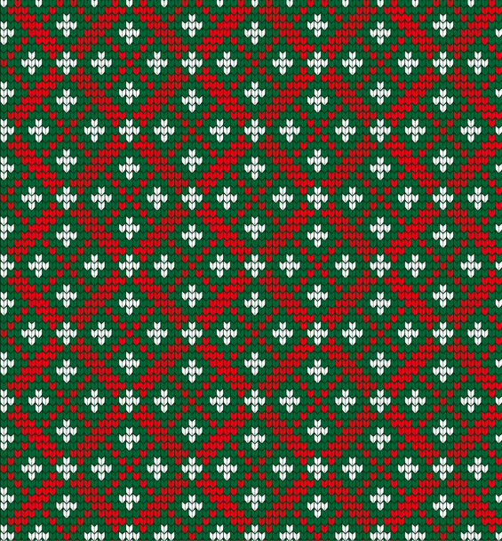Knitted Christmas and New Year pattern - Vector, Image
