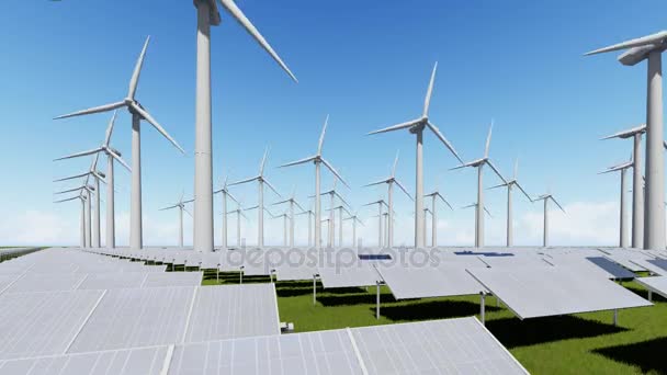 Solarpark und Windgenerator - Filmmaterial, Video