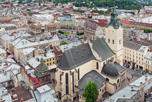 The Latin Cathedral seen from the town hall in Lviv, Ukraine  - Valokuva, kuva