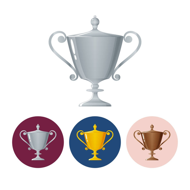 Set icone tazze di vincitore, icona coppa trofeo
 - Vettoriali, immagini