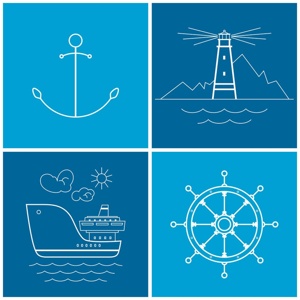 Set maritimer Symbole, Vektorillustration - Vektor, Bild