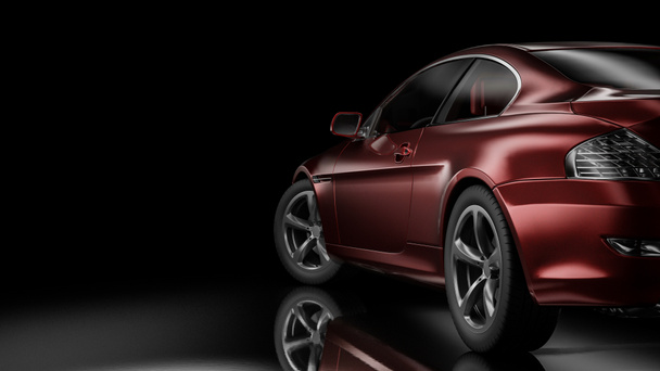 dunkles Auto Silhouette 3D-Illustration - Foto, Bild