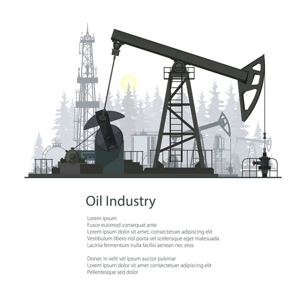 Broszura oleju przemysłu plakatu - Wektor, obraz