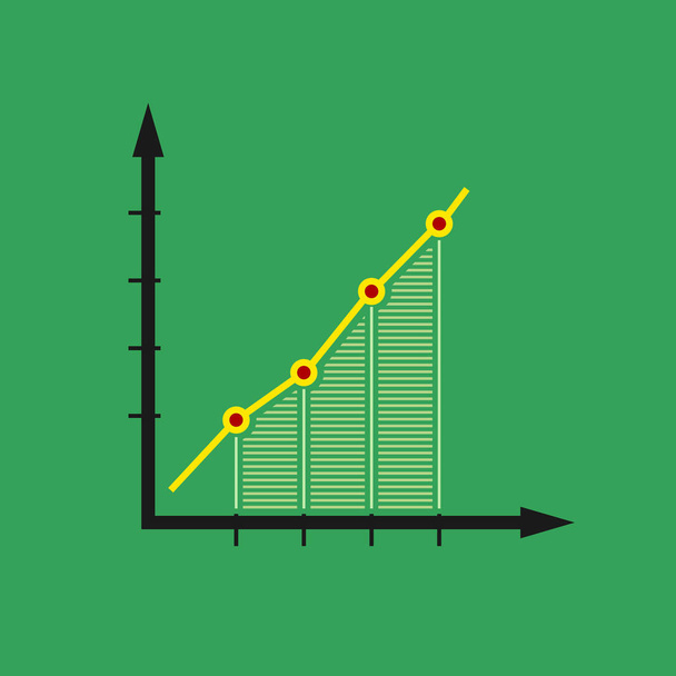 Chart Isolated on Green Background - Vector, Image