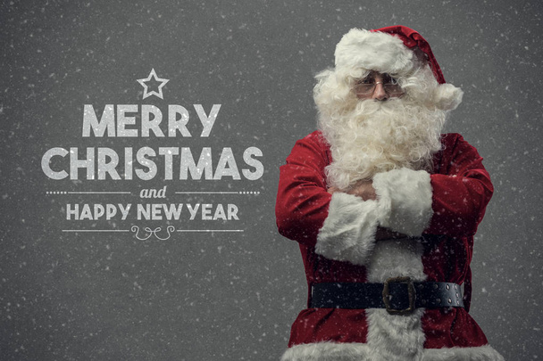 Confident Santa Claus and Christmas wishes - Foto, imagen