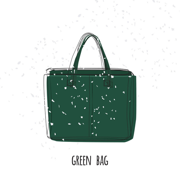 Green leather vector handbag. - Vector, Image