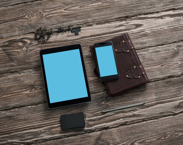 Smartphone ve tablet mockup - Fotoğraf, Görsel