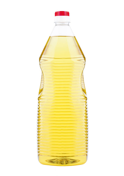 Plastic bottle container of sunflower fat oil - Fotoğraf, Görsel