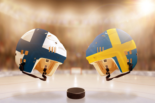 Híres Jégkorong rivalizálás, Finnország és Svédország között - Fotó, kép