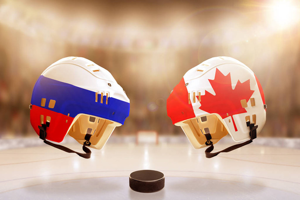 Famosa rivalidad de hockey sobre hielo entre Rusia y Canadá
 - Foto, imagen