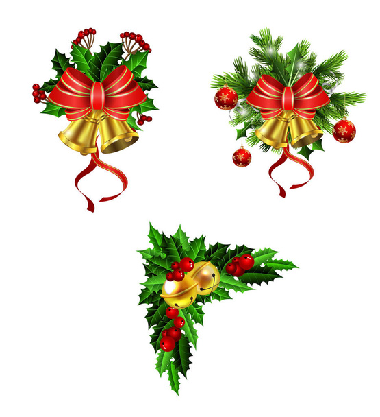 Karácsonyi dekoráció-Bow - Vektor, kép