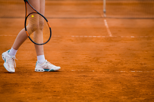 Terrain de tennis en argile et concept de joueur
 - Photo, image