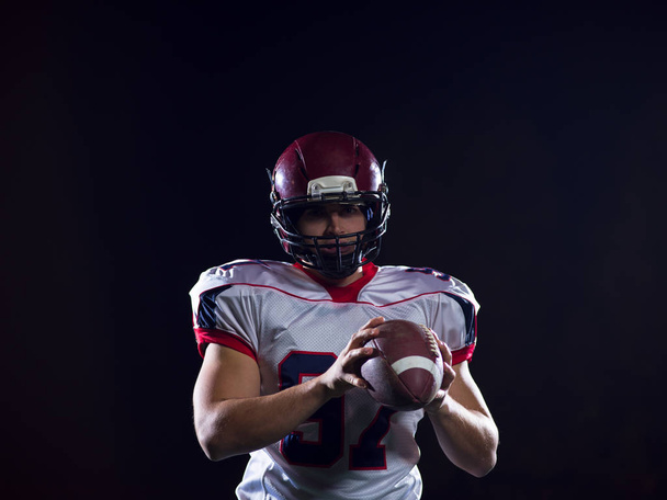 american football player throwing rugby ball - Foto, Imagem