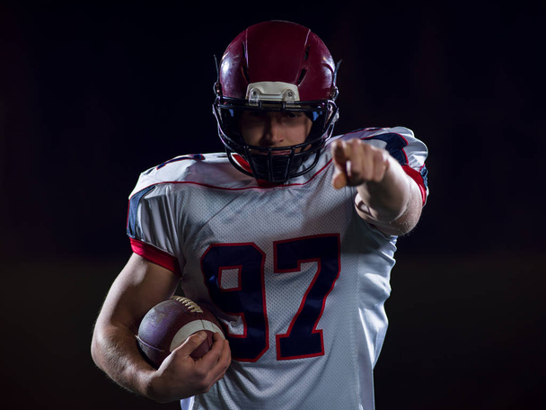 portrait of confident American football player - Photo, image