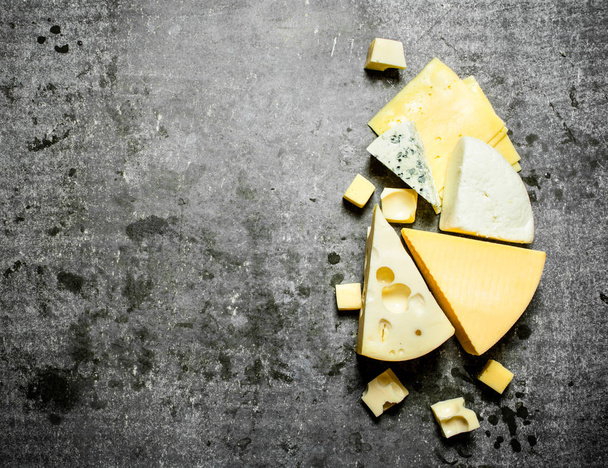 Pieces of flavored cheese . - Photo, Image