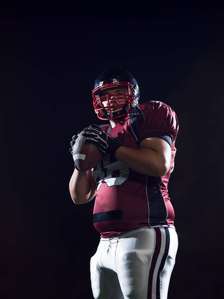portrait of confident American football player - Photo, Image