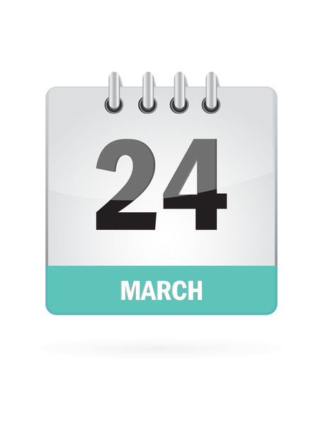 24 March Calendar Icon On White Background - Vettoriali, immagini