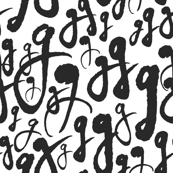 Vector Seamless Pattern with Calligraphy Letters G - Vector, Image