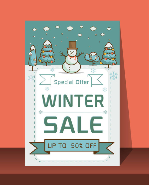 Winter Sale banner Vector illustration - Vector, Imagen