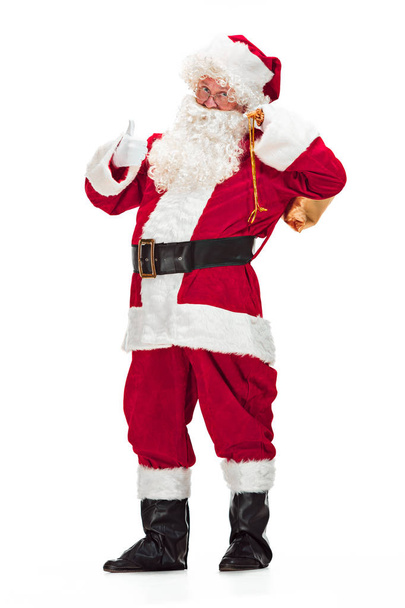 Portrait of Man in Santa Claus Costume - Foto, afbeelding