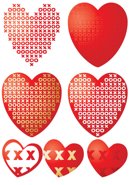 Сердца XOXO
 - Вектор,изображение