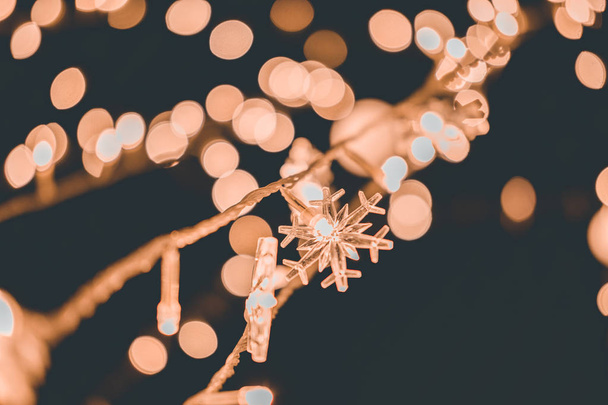 Christmas lights background Lights blurred bokeh - Fotó, kép