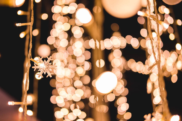 Karácsonyi fények háttér világítás homályos bokeh - Fotó, kép