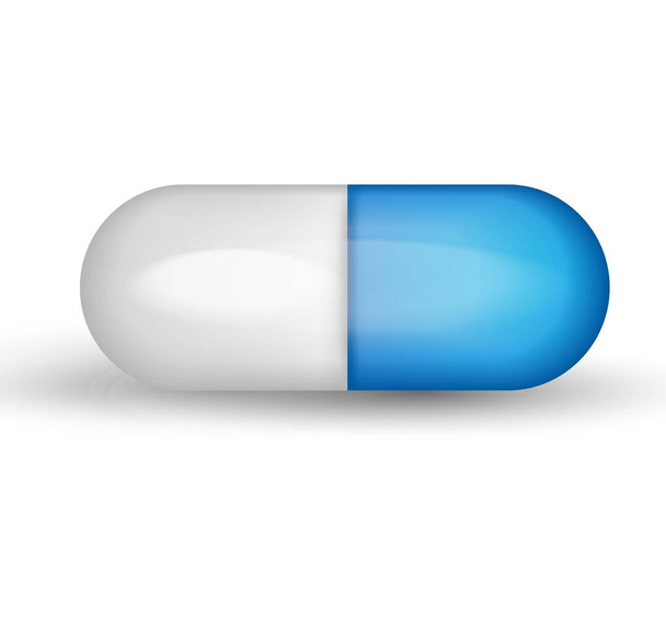 Realistische medische pil capsule. 3D-drugs en tabletten collectie. Geneesmiddelen concept. Geïsoleerd op een witte achtergrond. Vectorillustratie. - Vector, afbeelding
