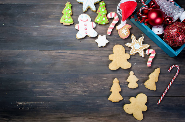 Christmas homemade gingerbread cookies - Foto, afbeelding